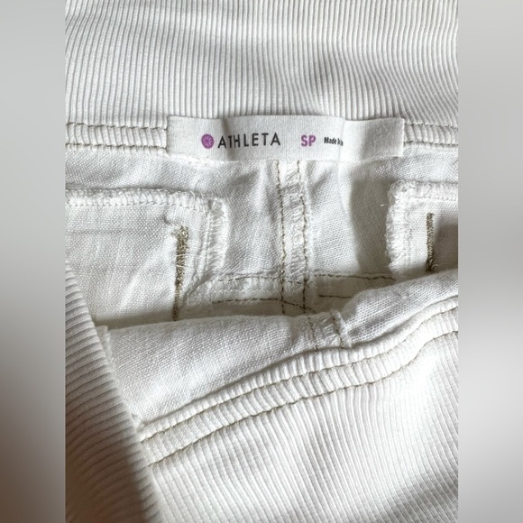 ATHLETA White linen wide leg elastic waist pants size SP - Picture 8 of 13